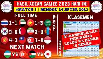 Hasil Asian Games 2023 Hari ini - Arab Saudi vs Vietnam - Klasemen Asian Games 2023