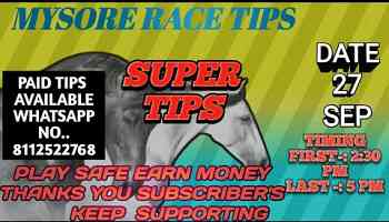 MYSORE RACE | 27th SEPTEMBER 2023 | MYSORE RACE TIPS | MYSORE HORSE RACE TIPS #horseracing #racetips