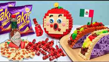 EXTREMELY Lego Spicy Mexico Street Food Mukbang | Stop Motion &amp; LEGO Food ASMR