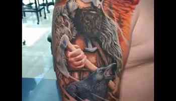 Warrior with an Axe Tattoo on a man&#39;s shoulder #shorts #bodyart