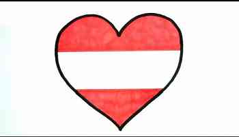 How to Draw Austria Heart Flag | Country Flag | Heart Flag | Love Flag