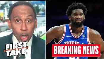 FIRST TAKE | Stephen A. reacts to Joel Embiid being out for at least 4 weeks after a knee procedure
