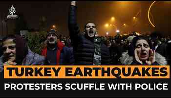 Protesters scuffle with Turkish police on earthquake anniversary | Al Jazeera Newsfeed