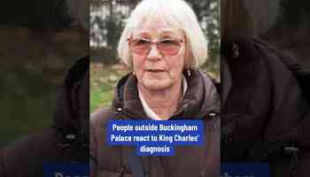 People outside Buckingham Palace react to King Charles cancer diagnosis #shorts
