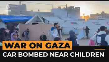 Israeli bomb hits car near children in Rafah | #AJshorts