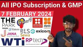 All IPO Subscription &amp; GMP ( 7 Feb 2024 ) | Park Hotels IPO | Rashi IPO | Jana SFB IPO | Capital IPO