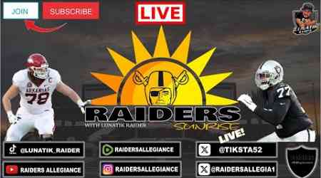 #RAIDERS SUNRISE LIVE! W/ LUNATIK RAIDER IS OUR STARTING RT ON THE ROSTER? #rnl #RiderNation