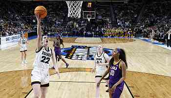 The women's NCAA Final Four is set after Iowa wins its rematch against LSU