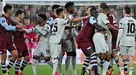 West Ham and Bayer Leverkusen in angry mass brawl after double red card in Europa clash