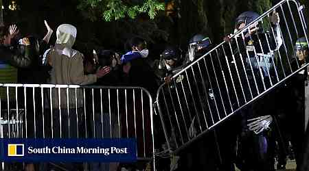 Israel-Gaza war: police remove barricades at pro-Palestinian protest camp at UCLA