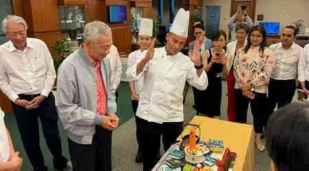 'Kamsiah': PM Lee presented with 3D 'mee siam' cake on his last day of Parliament as prime minister