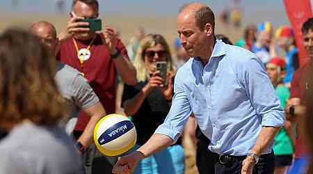Prince William Joins In on Beach Volleyball Game in Cornwall
