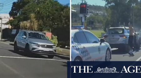 Man arrested after bizarre Brisbane crash