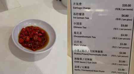 'I can buy a whole pack from supermarket': Diner outraged over $1 charge for chilli at East Ocean restaurant