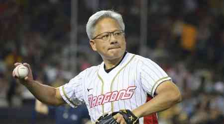 Nvidia CEO throws ceremonial first pitch at baseball game in Taipei