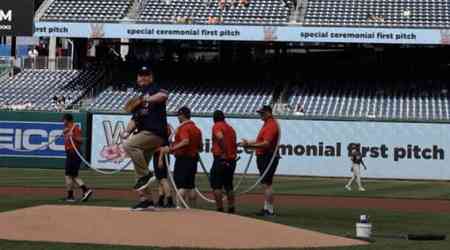 Taiwan envoy to U.S. throws 1st pitch at Nationals' Taiwan Day