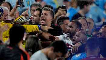 Uruguay footballers clash with Colombia fans after Copa America match