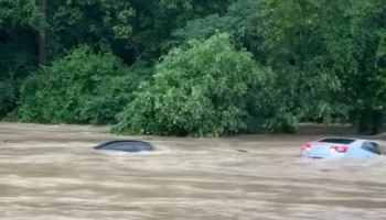 WATCH: Flooding forces cars underwater near Manchester