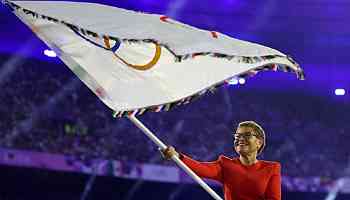 Olympic flag arrives in Los Angeles, host city for 2028 Games