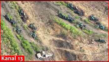 Motorcycle hunting in Ukrainian steppes - Russian motorcycles were destroyed by drones