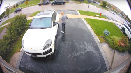 Porsche owner gets run over in shocking video of suspected Ontario car theft