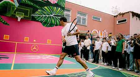 Roger Federer x Mercedes-Benz Inaugurate New Tennis Wall In Berlin