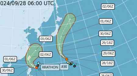 Sea warning for Tropical Storm Krathon likely Sunday: CWA