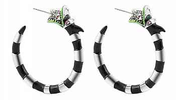 Pealicious Betelgeuse Sandworm Halloween Coral Snake Hoop Earrings as Betelgeuse Goth Earrings for Women Snake Accessories Gothic Jewelry Snake Halloween Gifts Betelgeuse Costume Accessories, Now 20% Off