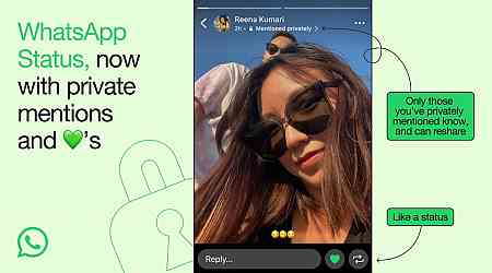 WhatsApp Adds Private Mentions and Likes to Its Status Feature