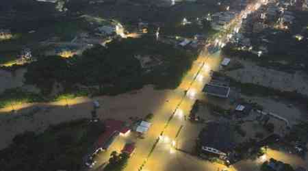 One injured in torrential rain-battered northern Taiwan