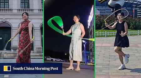 China mother, once jumping rope with son, masters freestyle stunts for health, happiness