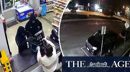 Terrifying CCTV footage shows armed robbery in Victoria's north