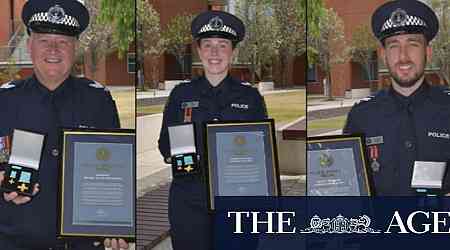 Trio of police officers handed top bravery award