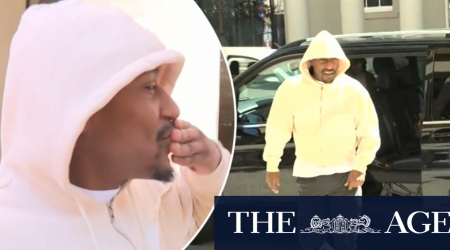 Rape-accused UK rapper blows kiss to fans outside court