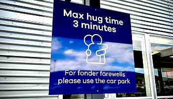 An airport actually put a time limit on how long you can hug your friends and family