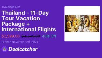 Travelzoo - Thailand - 11-Day Tour Vacation Package + International Flights $2599