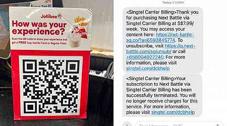 Woman scans QR code at Jollibee for free ice cream, gets charged $8 mobile service subscription fee