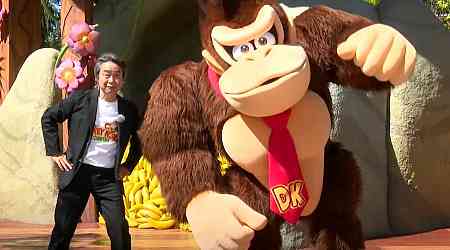 Watch Miyamoto take a tour of Super Nintendo World's new Donkey Kong Country theme park expansion