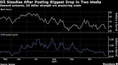 Oil Holds Biggest Drop in Two Weeks on Demand Concern and Dollar