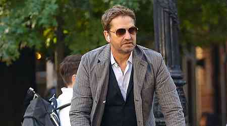 Gerard Butler Goes for Bike Ride Around NYC with a Friend