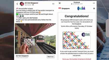 Don't be taken for a ride: LTA warns about phishing scam involving ez-link cards