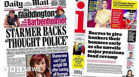 Newspaper headlines: City to get 'bonuses early' and PM 'backs thought police'