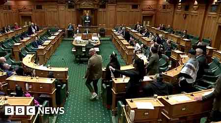 Moment MP leads haka to disrupt New Zealand parliament