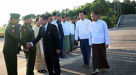 Myanmar military government chief on first visit to ally China since coup