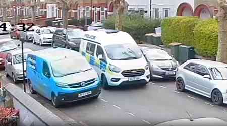 Police officer sacked after crashing van into parked car while eating and driving off