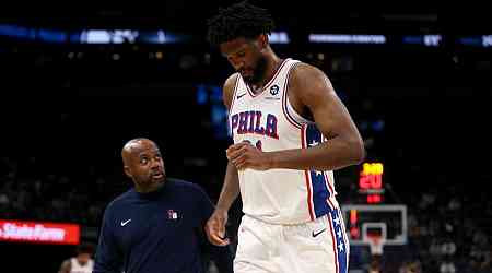 76ers say Embiid out with swelling in left knee