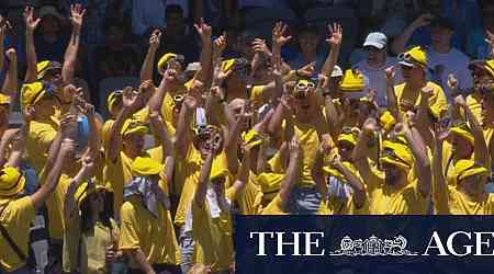 Big cheer goes up as Aussies reach 100