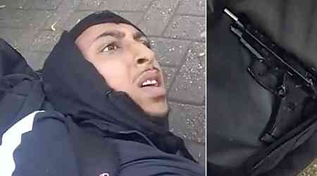 Dramatic moment police wrestle man to ground as he fled on e-bike with loaded gun