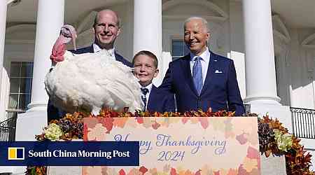 Biden pardons turkeys Peach and Blossom during final Thanksgiving event