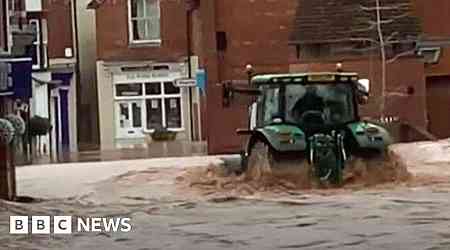 Tenbury Wells flooding: Man arrested after tractor drive through town